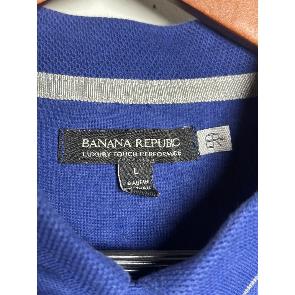 Banana Republic Luxury Touch Performance Polo Men's L Royal Blue Cotton